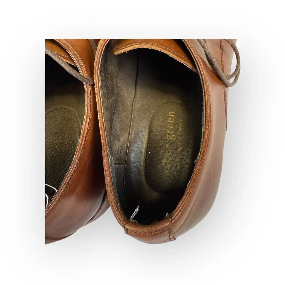 Asher Green Mens Brown Leather Cap Toe Lace Up Oxford Dress‎ Shoes Size 10.5